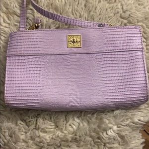Purple clutch purse with detachable handle strap!